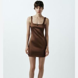 Sleek Brown Mini Dress